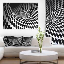 Design Art Waves and Circles Black nâ White Wall Decor